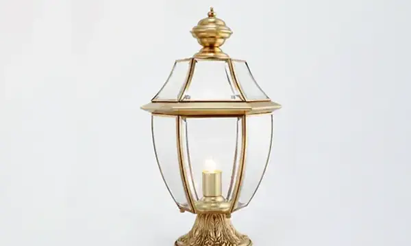 Solid brass pier mount lantern